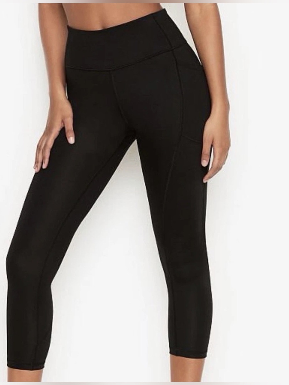 Victoria's Secret Black Cropped High-Rise Leggings XL